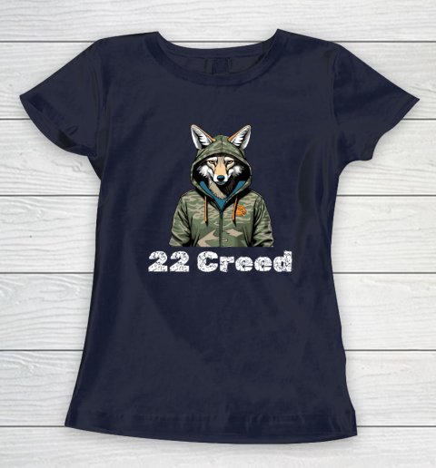 Coyote in Hood 22 Creed Graphic Hunting Women's T-Shirt 2