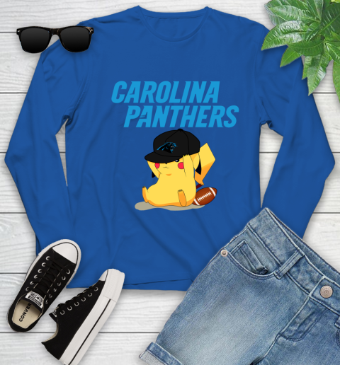 NFL Pikachu Football Sports Carolina Panthers Youth Long Sleeve 9