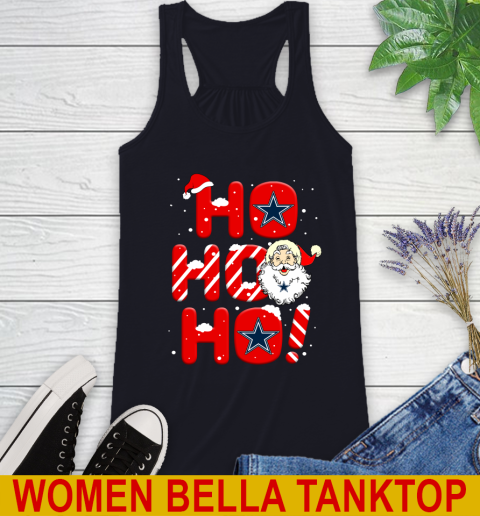 Dallas Cowboys NFL Football Ho Ho Ho Santa Claus Merry Christmas Shirt Racerback Tank 8
