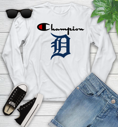 MLB Baseball Detroit Tigers Champion Shirt Youth Long Sleeve