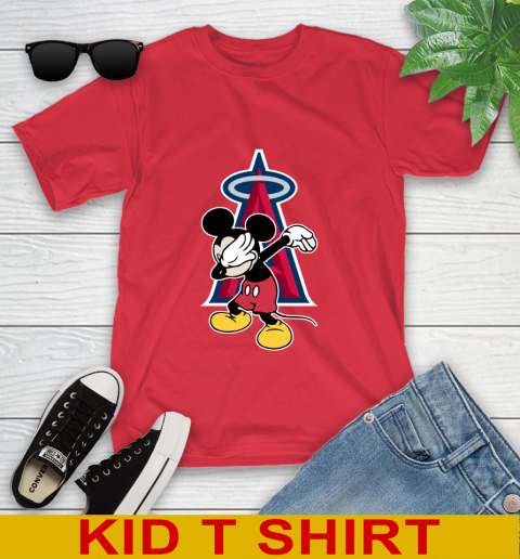 Los Angeles Angels MLB Baseball Dabbing Mickey Disney Sports Youth T-Shirt 10