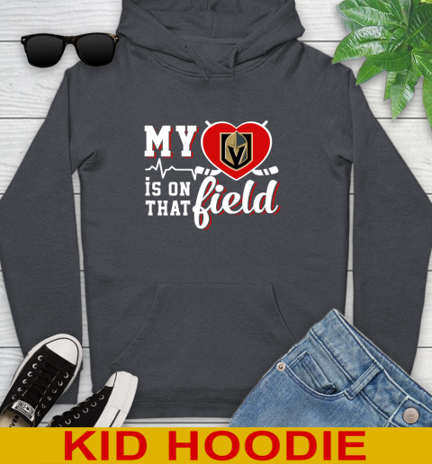 NHL My Heart Is On That Field Hockey Sports Vegas Golden Knights Youth Hoodie 9