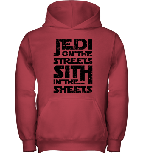 eycr jedi on the streets sith in the sheets star wars shirts youth hoodie 43 front red