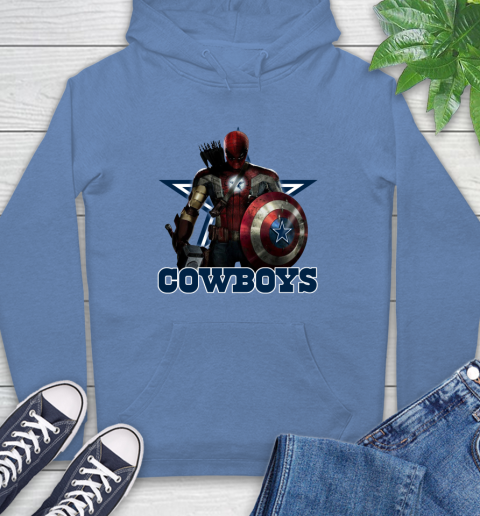 NFL Captain America Thor Spider Man Hawkeye Avengers Endgame Football Dallas Cowboys Hoodie 11
