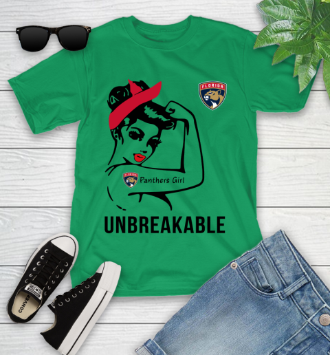 NHL Florida Panthers Girl Unbreakable Hockey Sports Youth T-Shirt 3