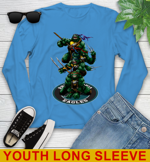 NFL Football Philadelphia Eagles Teenage Mutant Ninja Turtles Shirt Youth Long Sleeve 8