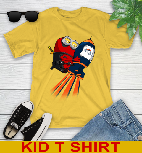 NFL Football Denver Broncos Deadpool Minion Marvel Shirt Youth T-Shirt 9