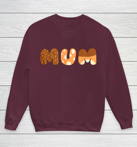 Bluey Mum for moms on Mother Day Chili Youth Sweatshirt 4