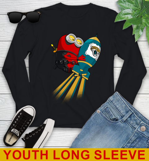 NFL Football Jacksonville Jaguars Deadpool Minion Marvel Shirt Youth Long Sleeve