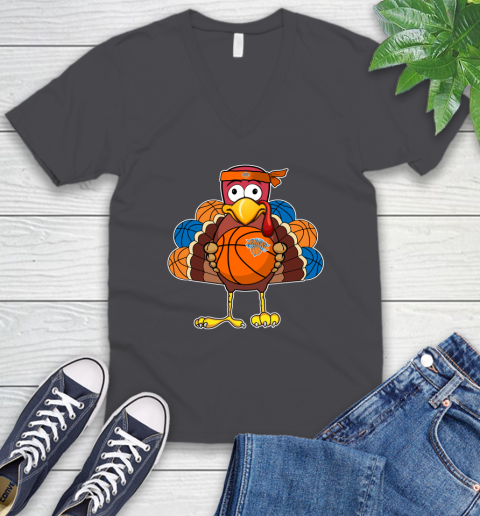 New York Knicks Turkey thanksgiving day V-Neck T-Shirt 5