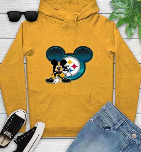 NFL Pittsburgh Steelers Mickey Mouse Disney Football T Shirt Youth Hoodie 3