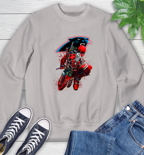 NFL Deadpool Marvel Comics Sports Football Carolina Panthers Sweatshirt 12