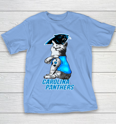 NFL Football My Cat Loves Carolina Panthers Youth T-Shirt 8