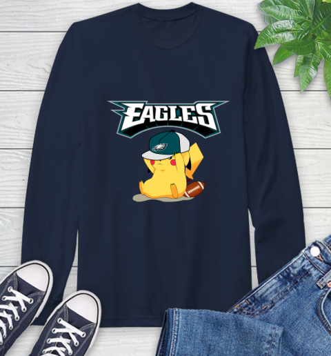 NFL Pikachu Football Sports Philadelphia Eagles Long Sleeve T-Shirt 4