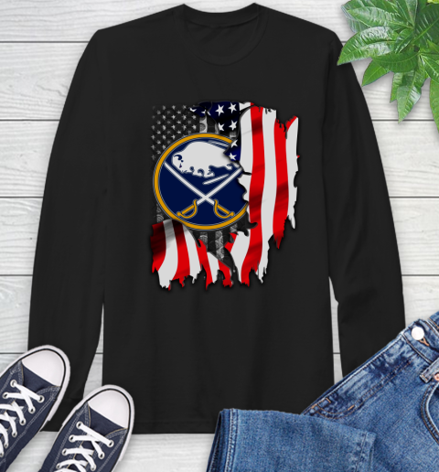 Buffalo Sabres NHL Hockey American Flag Long Sleeve T-Shirt