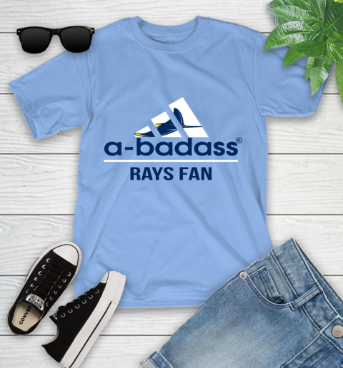 MLB A Badass Tampa Bay Rays Fan Adidas Baseball Sports Youth T-Shirt 15