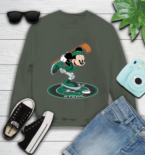 NHL Hockey Dallas Stars Cheerful Mickey Disney Shirt Youth Sweatshirt 9