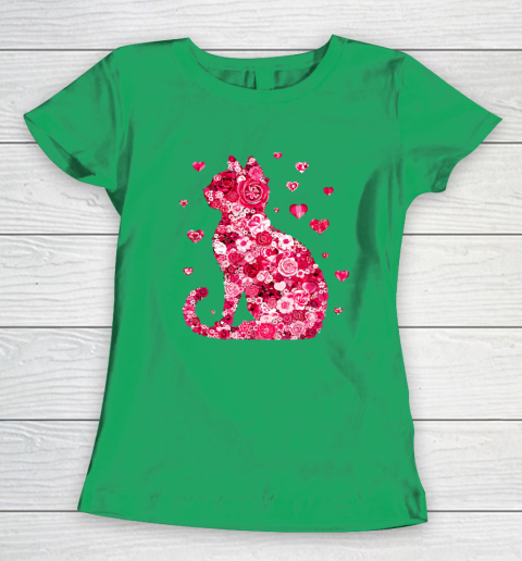 Funny Girls Cat Valentines Day Happy Meowentine's Day Women's T-Shirt 4