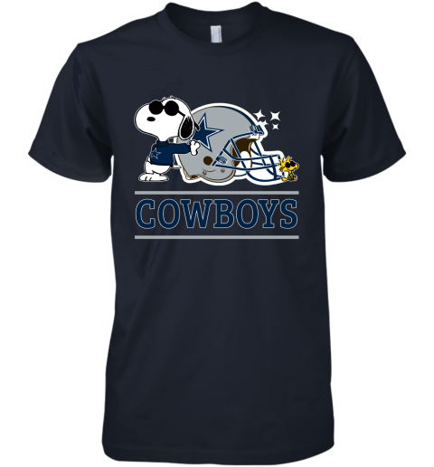 The Dallas Cowboys Joe Cool And Woodstock Snoopy Mashup Premium Men's T-Shirt