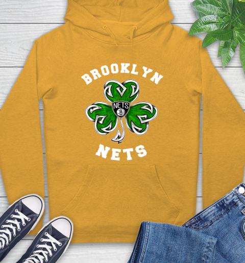 NBA Brooklyn Nets Three Leaf Clover St Patrick's Day Basketball Sports Hoodie 2
