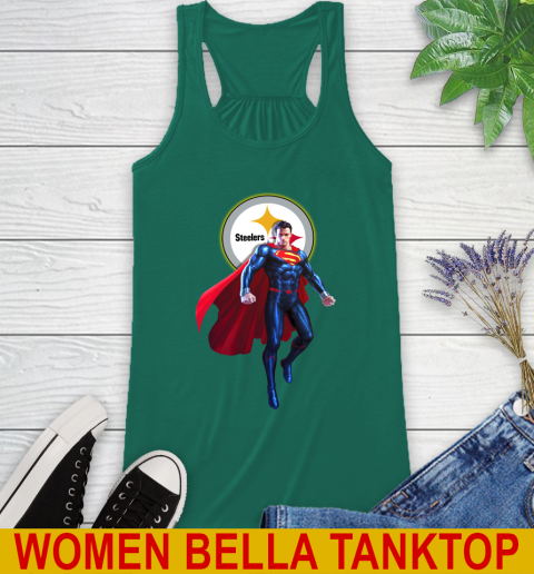 NFL Superman DC Sports Football Pittsburgh Steelers Racerback Tank 7