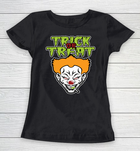 Evil Clown Halloween Scary Trick Or Treat Women's T-Shirt