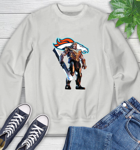 NFL Thanos Gauntlet Avengers Endgame Football Denver Broncos Sweatshirt 5