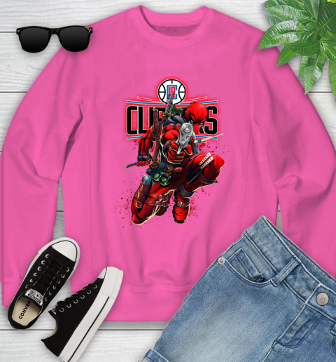 NBA Deadpool Marvel Comics Sports Basketball LA Clippers Youth Sweatshirt 7