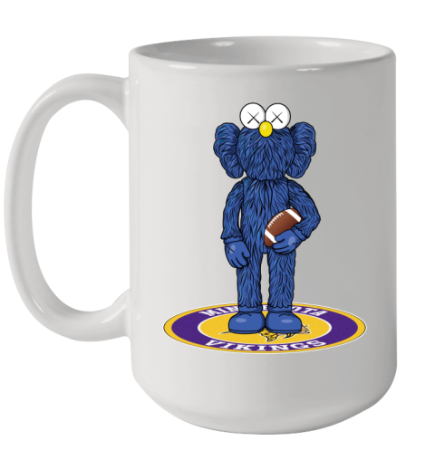 NFL Football Minnesota Vikings Kaws Bff Blue Figure Shirt Ceramic Mug 15oz