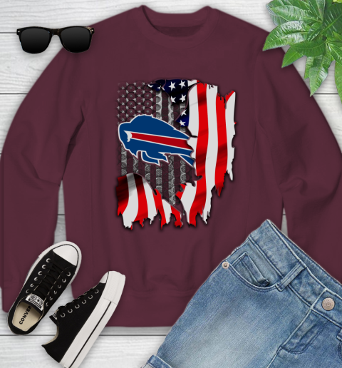 Buffalo Bills NFL Football American Flag Youth Sweatshirt 4