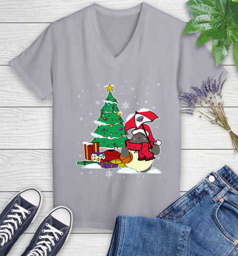 New Orleans Pelicans NBA Basketball Cute Tonari No Totoro Christmas Sports Women's V-Neck T-Shirt 4