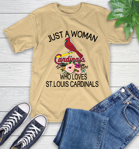 MLB Just A Woman Who Loves St.Louis Cardinals Baseball Sports T-Shirt 6