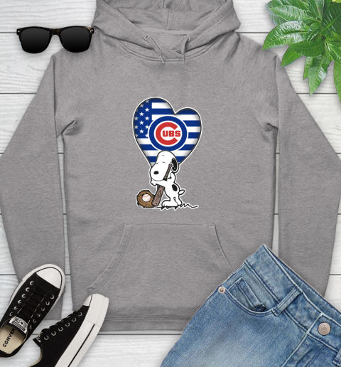 Chicago Cubs MLB Baseball The Peanuts Movie Adorable Snoopy Youth Hoodie 6