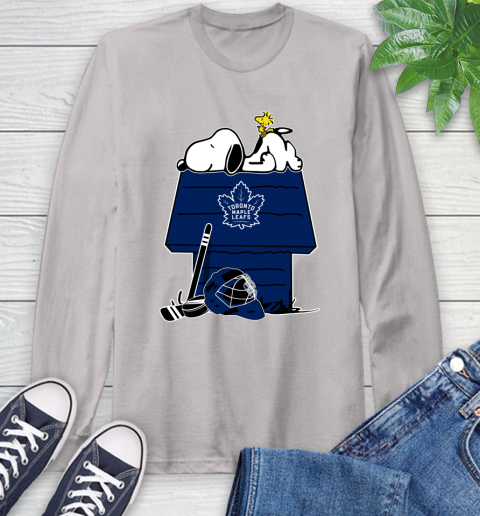 Toronto Maple Leafs NHL Hockey Snoopy Woodstock The Peanuts Movie Long Sleeve T-Shirt 12