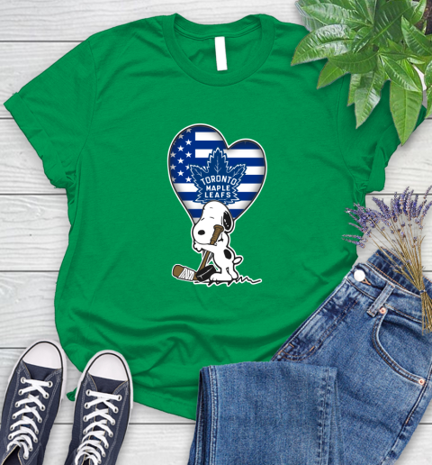 Toronto Maple Leafs NHL Hockey The Peanuts Movie Adorable Snoopy Women's T-Shirt 6