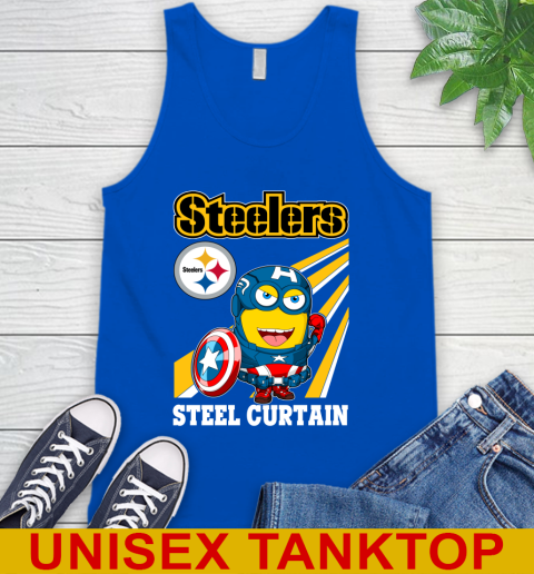 NFL Football Pittsburgh Steelers Captain America Marvel Avengers Minion Shirt Tank Top 4
