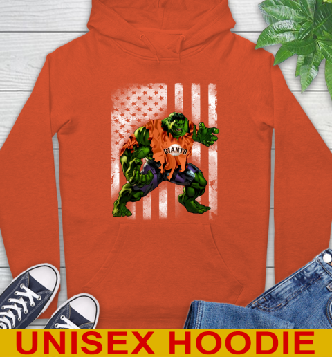 San Francisco Giants Hulk Marvel Avengers MLB Baseball American Flag Hoodie 4
