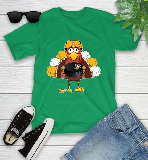 Pittsburgh Penguins Turkey Thanksgiving Day Youth T-Shirt 6