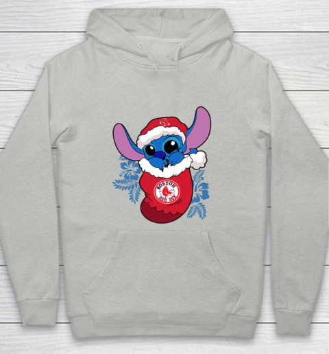 Boston Red Sox Christmas Stitch In The Sock Funny Disney MLB Youth Hoodie 2