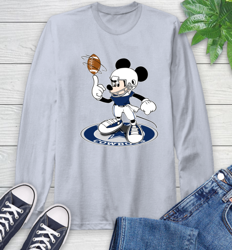 NFL Football Dallas Cowboys Cheerful Mickey Disney Shirt Long Sleeve T-Shirt 6