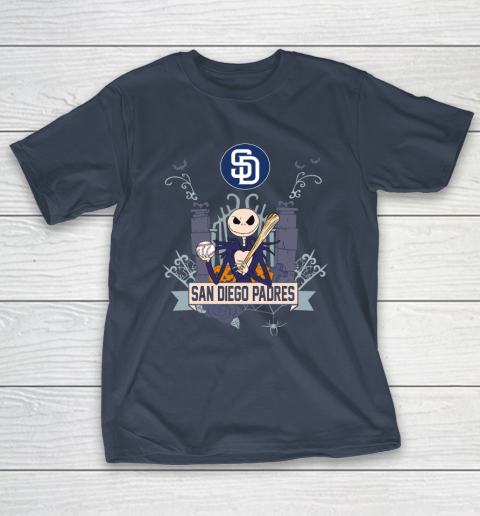 MLB San Diego Padres Baseball Jack Skellington Halloween T-Shirt 3
