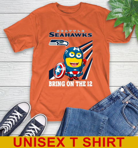 NFL Football Seattle Seahawks Captain America Marvel Avengers Minion Shirt T-Shirt 4