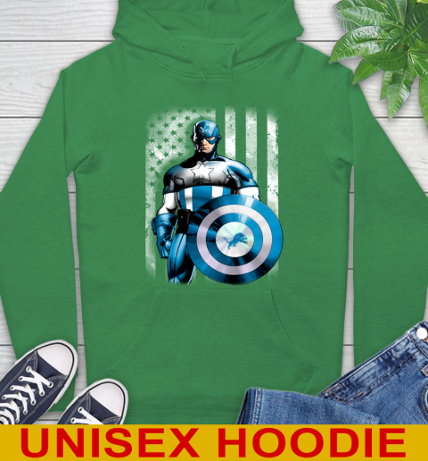 Detroit Lions NFL Football Captain America Marvel Avengers American Flag Shirt Hoodie 8