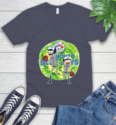 MLB Toronto Blue Jays Rick And Morty Baseball Sports V-Neck T-Shirt 9