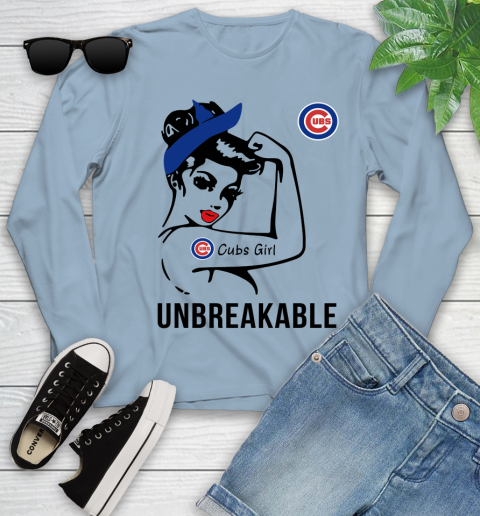 MLB Chicago Cubs Girl Unbreakable Baseball Sports Youth Long Sleeve 6