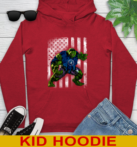 Minnesota Timberwolves Hulk Marvel Avengers NBA Basketball American Flag Youth Hoodie 11