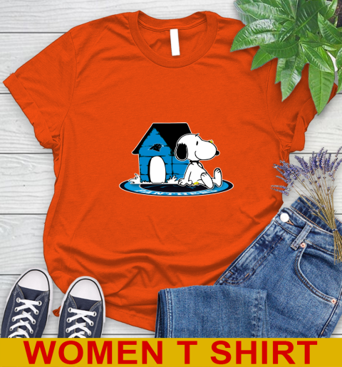 NFL Football Carolina Panthers Snoopy The Peanuts Movie Shirt Women's T-Shirt 4