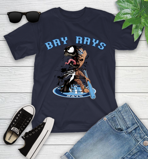 MLB Tampa Bay Rays Baseball Venom Groot Guardians Of The Galaxy Youth T-Shirt 3
