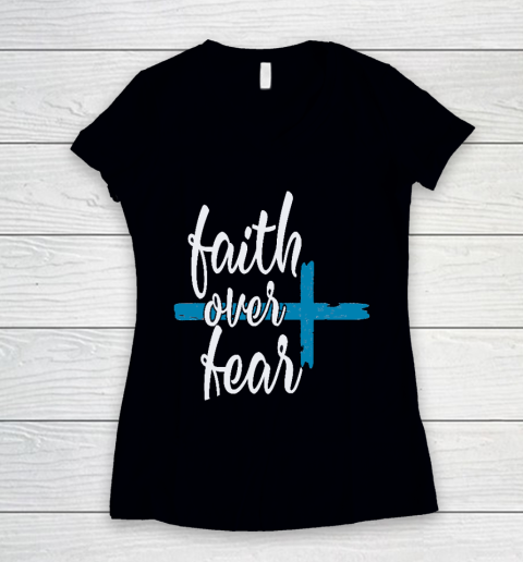 Faith Over fear best designs Women's V-Neck T-Shirt