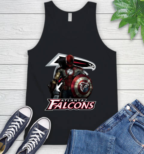 NFL Captain America Thor Spider Man Hawkeye Avengers Endgame Football Atlanta Falcons Tank Top 2